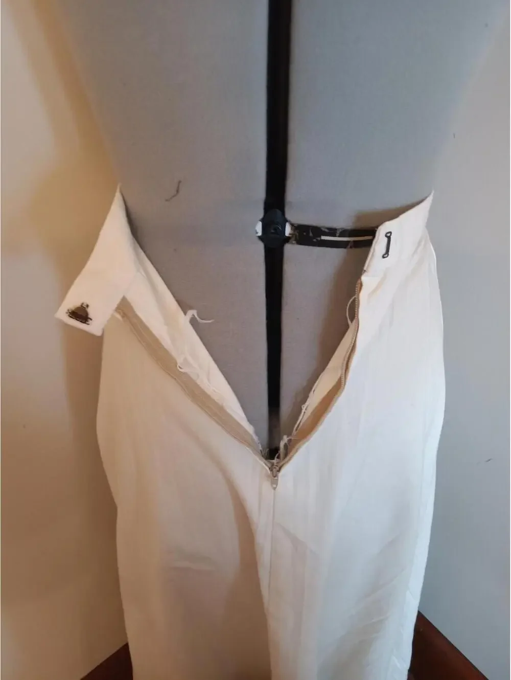 Vintage 70s Handmade Hippie Maxi Skirt Cottage Core Ivory Skirt Size XS